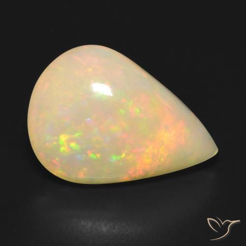 Opale Multicolore naturale da 7.07 ct, Forma a pera, Traslucido