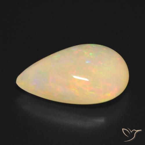 Opale Multicolore naturale da 7.07 ct, Forma a pera, Traslucido