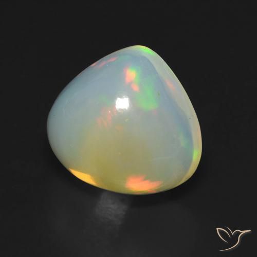 5.38ct Naturale Multicolore Opale, Forma a pera, Trasparente