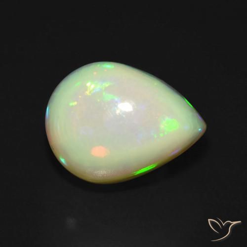 4.81ct Naturale Multicolore Opale, Forma a pera, Traslucido