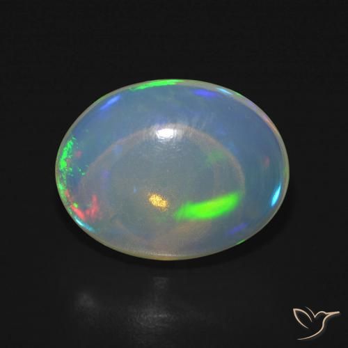 4.45ct Naturale Multicolore Opale, Ovale, Trasparente