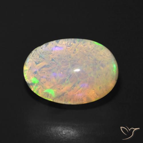 3.37ct Naturale Multicolore Opale, Ovale, Traslucido