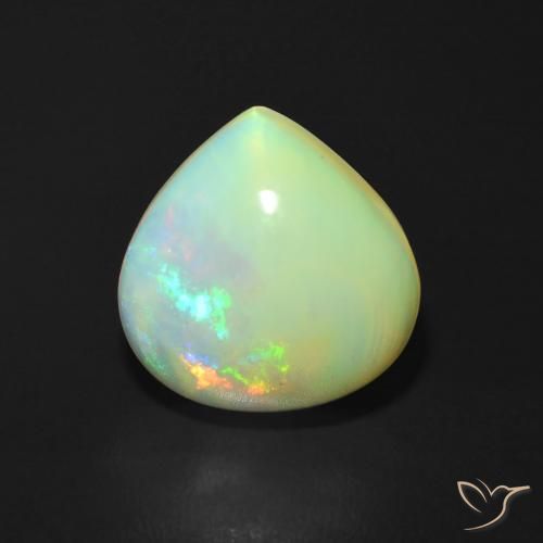 3.69ct Naturale Multicolore Opale, Forma a pera, Traslucido