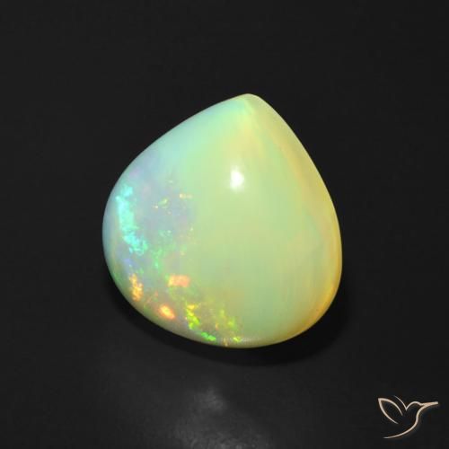 Opale Multicolore naturale da 3.69 ct, Forma a pera, Traslucido