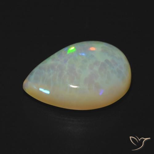 Opale Multicolore naturale da 6.18 ct, Forma a pera, Trasparente