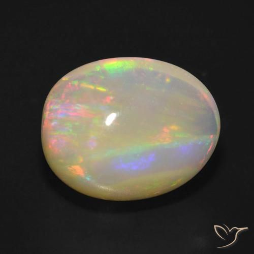 5.74ct Naturale Multicolore Opale, Ovale, Trasparente