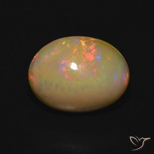 3.96ct Naturale Multicolore Opale, Ovale, Traslucido