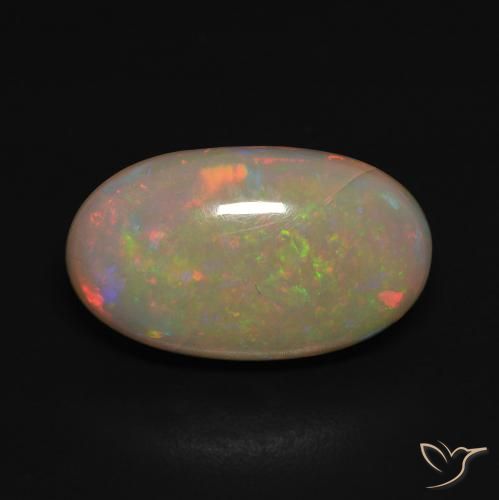 3.28ct Naturale Multicolore Opale, Ovale, Traslucido
