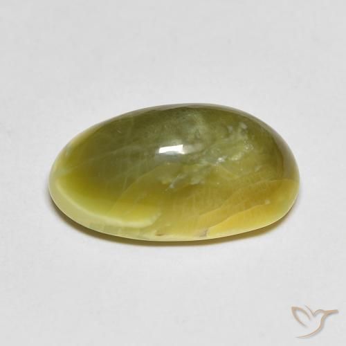 Opale Verde giallastro naturale da 5.28 ct, Ovale, Opaco