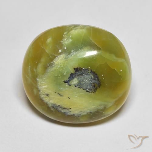 11.95ct Naturale Verde giallastro Opale, Ovale, Opaco
