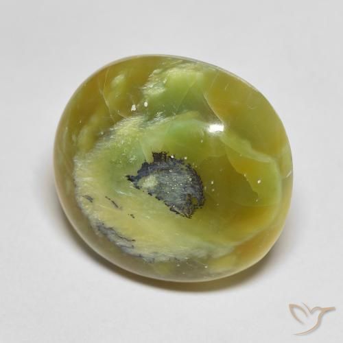 Opale Verde giallastro naturale da 11.95 ct, Ovale, Opaco