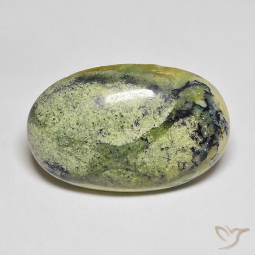 22.52ct Naturale Verde giallastro Opale, Ovale, Opaco, Photo A