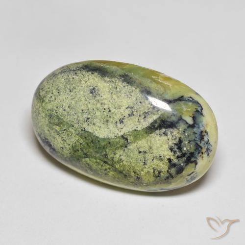 Opale Verde giallastro naturale da 22.52 ct, Ovale, Opaco