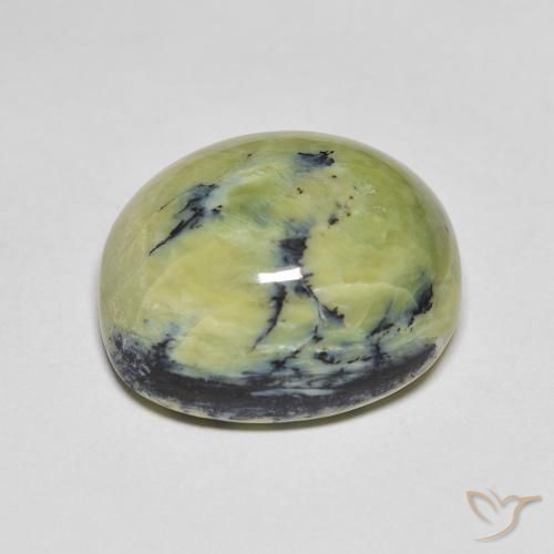 Opale Verde giallastro naturale da 14.28 ct, Ovale, Opaco
