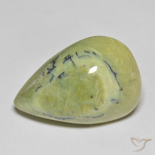 22.34ct Naturale Verde giallastro Opale, Forma a pera, Opaco