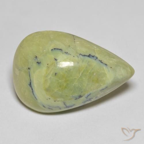 Opale Verde giallastro naturale da 22.34 ct, Forma a pera, Opaco