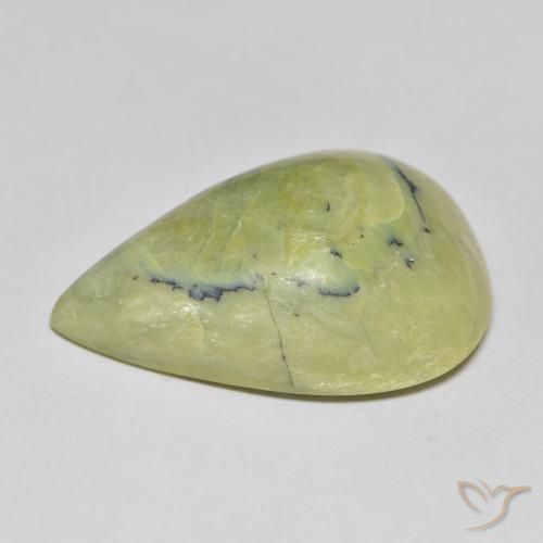 Opale Verde giallastro naturale da 22.34 ct, Forma a pera, Opaco