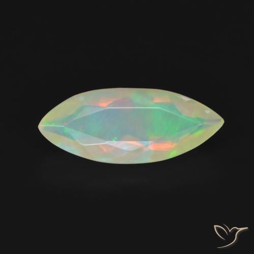 1.02ct Naturale Multicolore Opale, Taglio marquise, Trasparente
