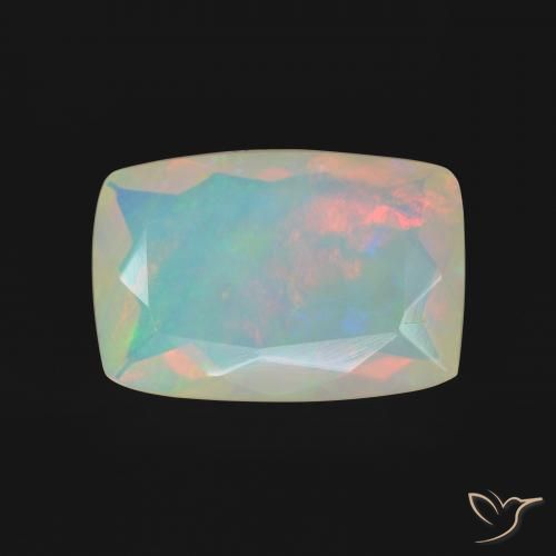 3.02ct Naturale Multicolore Opale, Cuscino, Trasparente