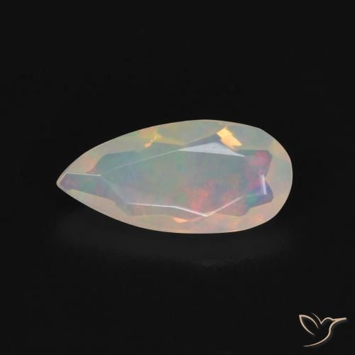 0.76ct Naturale Multicolore Opale, Forma a pera, Trasparente