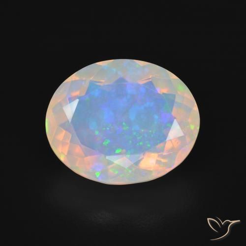 4.32ct Naturale Multicolore Opale, Ovale, Trasparente