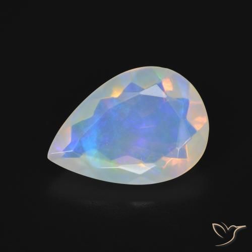 3.01ct Naturale Multicolore Opale, Forma a pera, Trasparente