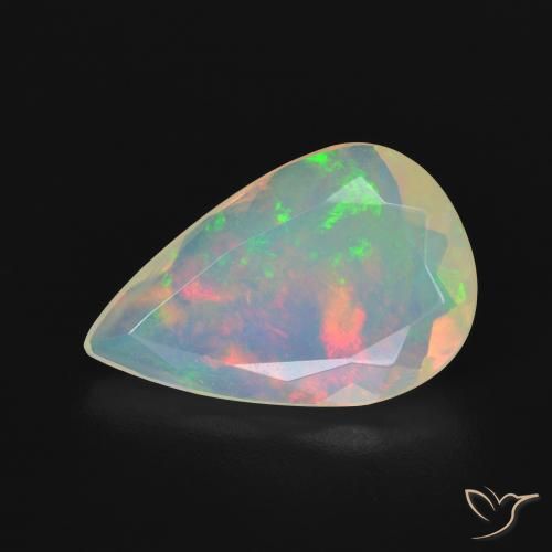 2.50ct Naturale Multicolore Opale, Forma a pera, Trasparente