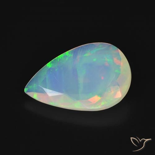 Opale Multicolore naturale da 2.54 ct, Forma a pera, Trasparente