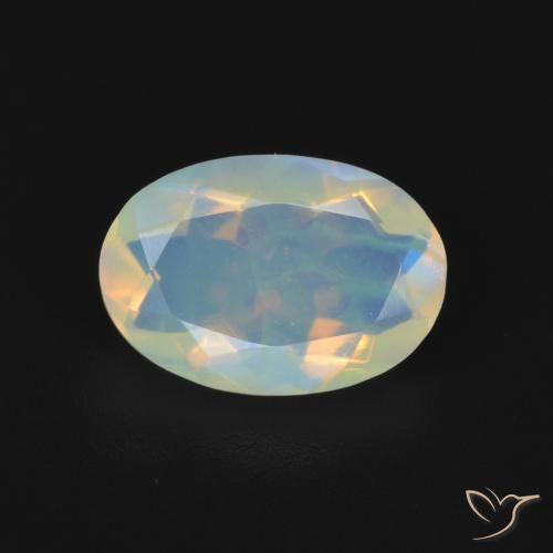 1.21ct Naturale Multicolore Opale, Ovale, Trasparente