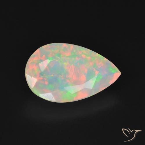 Opale Multicolore naturale da 2.31 ct, Forma a pera, Trasparente