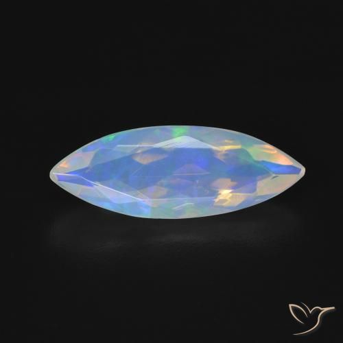 1.35ct Naturale Multicolore Opale, Taglio marquise, Trasparente