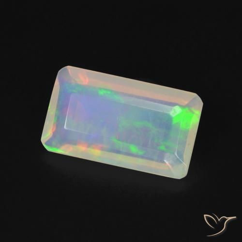 Opale Multicolore naturale da 1.35 ct, Ottagonale / Taglio smeraldo, Trasparente