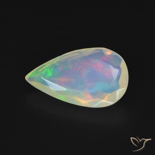 Opale Multicolore naturale da 1.11 ct, Forma a pera, Trasparente