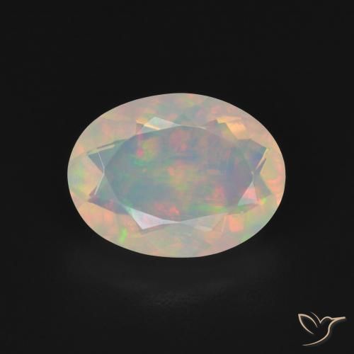 1.51ct Naturale Multicolore Opale, Ovale, Trasparente