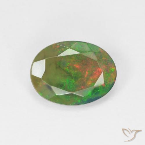 1.60ct Naturale Multicolore Opale, Ovale, Traslucido