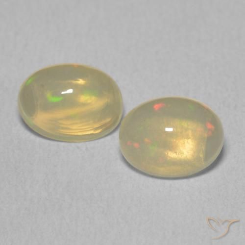 1.62ctw Naturale Multicolore Opale, Ovale, Trasparente
