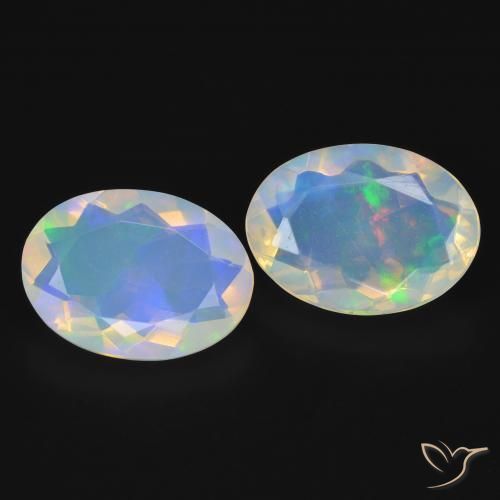 Gemme di Opale Multicolore naturale da 3.57 ct, Ovale, Trasparente