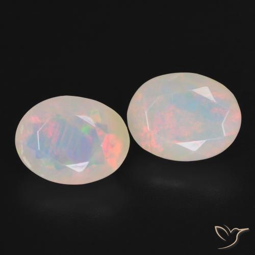 Gemme di Opale Multicolore naturale da 3.30 ct, Ovale, Traslucido