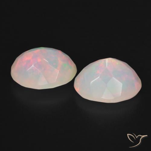 Gemme di Opale Multicolore naturale da 3.30 ct, Ovale, Traslucido