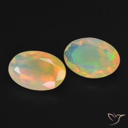 Gemme di Opale Multicolore naturale da 2.22 ct, Ovale, Traslucido