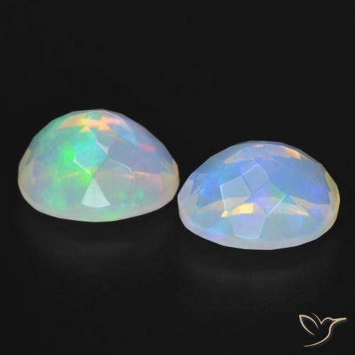 Gemme di Opale Multicolore naturale da 4.65 ct, Ovale, Trasparente