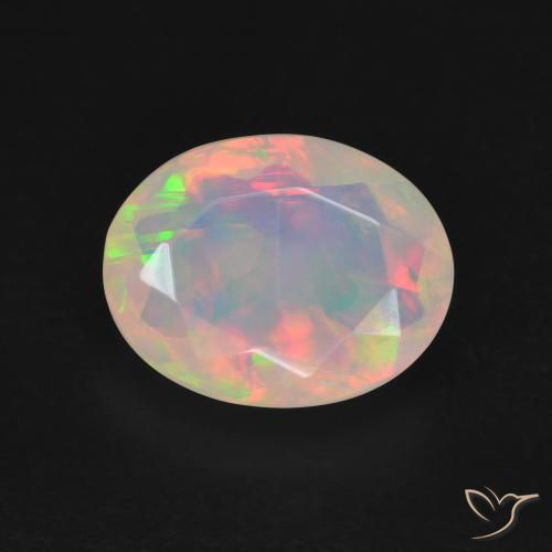 2.42ct Naturale Multicolore Opale, Ovale, Traslucido