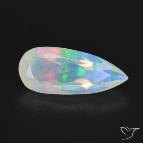 Opale Multicolore naturale da 2.64 ct, Forma a pera, Trasparente