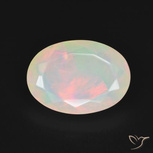 2.71ct Naturale Multicolore Bianco Opale, Ovale, Traslucido
