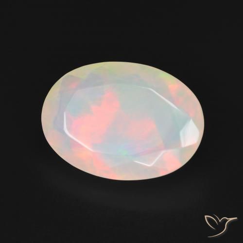 Opale Multicolore Bianco naturale da 2.71 ct, Ovale, Traslucido