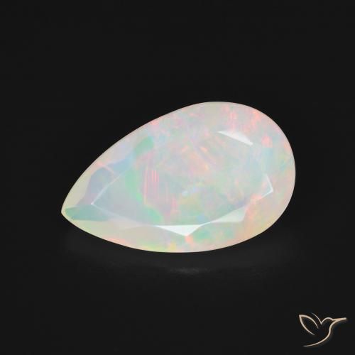 2.63ct Naturale Multicolore Bianco Opale, Forma a pera, Traslucido