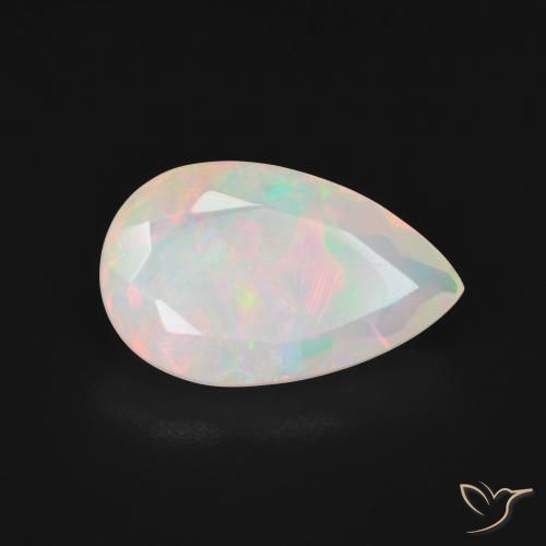 Opale Multicolore Bianco naturale da 2.63 ct, Forma a pera, Traslucido