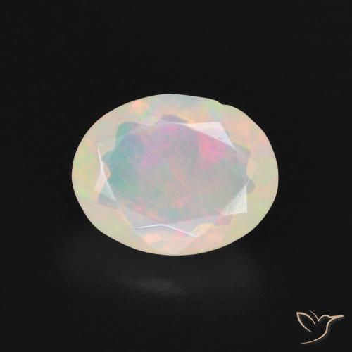 1.62ct Naturale Multicolore Bianco Opale, Ovale, Trasparente