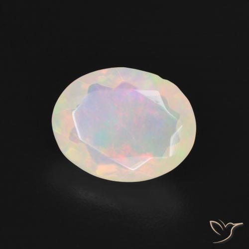 Opale Multicolore Bianco naturale da 1.62 ct, Ovale, Trasparente