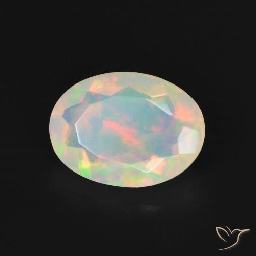 Opale Multicolore Bianco naturale da 2.10 ct, Ovale, Trasparente